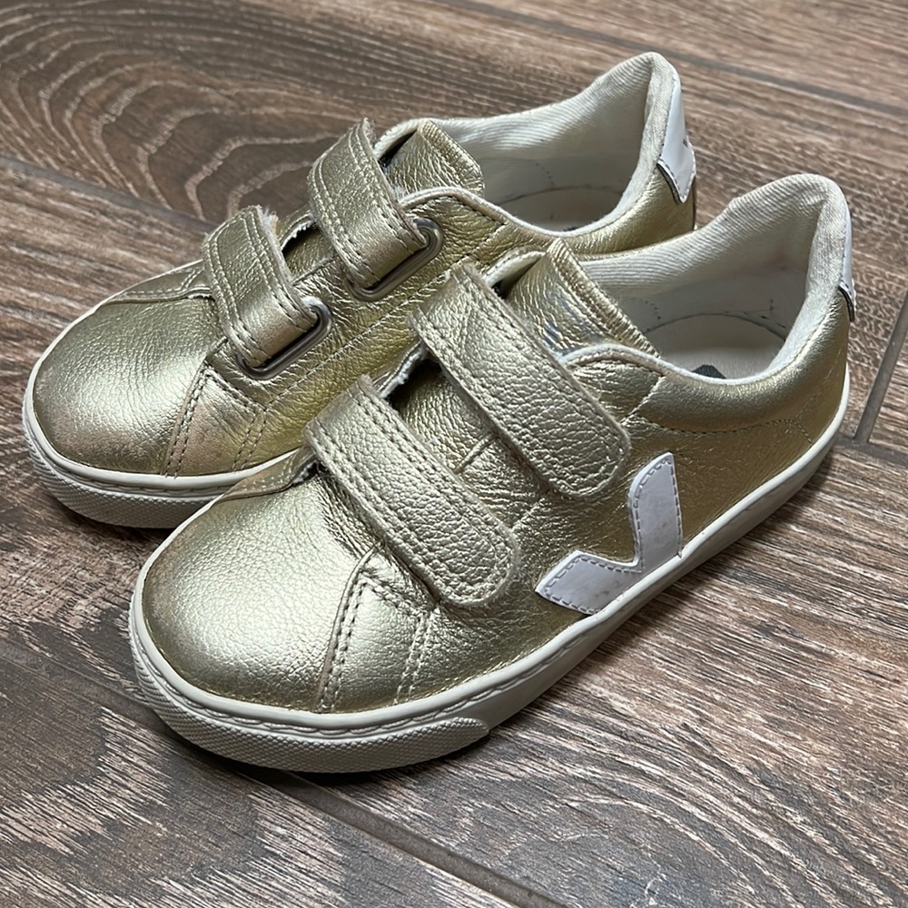 Veja kids metallic gold sneakers